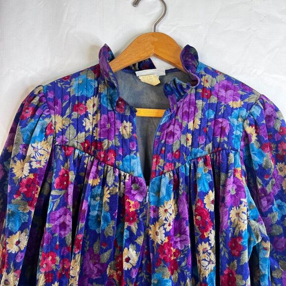 Gilligan & O'Malley Vintage Velour Long Night Dress Pajama Robe Sleep Wear Small - Picture 8 of 11